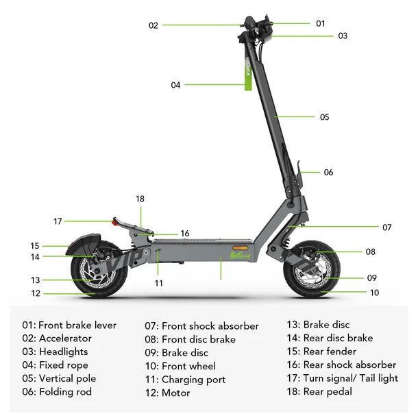 VIPCOO VS3 Touch Screen Electric Scooter