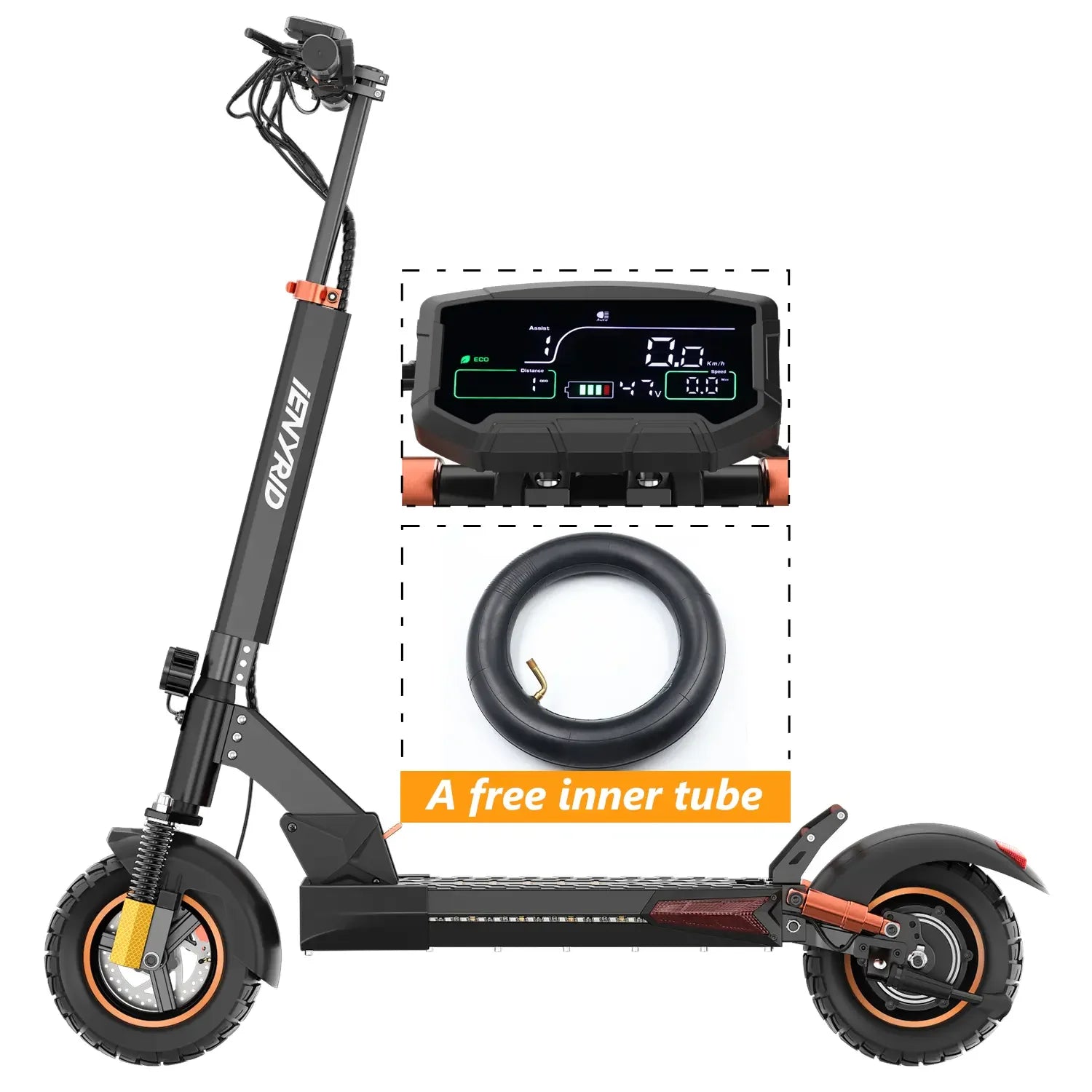 iENYRID M4 PRO S Electric Scooter With Seat丨800W Motor丨48V 12.5Ah Battery丨28Mph Top Speed丨25 Mile Range丨10-Inch Off-Road Tires.