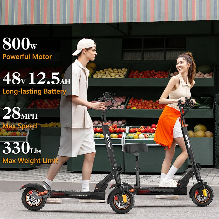 iENYRID M4 PRO S Electric Scooter With Seat丨800W Motor丨48V 12.5Ah Battery丨28Mph Top Speed丨25 Mile Range丨10-Inch Off-Road Tires.